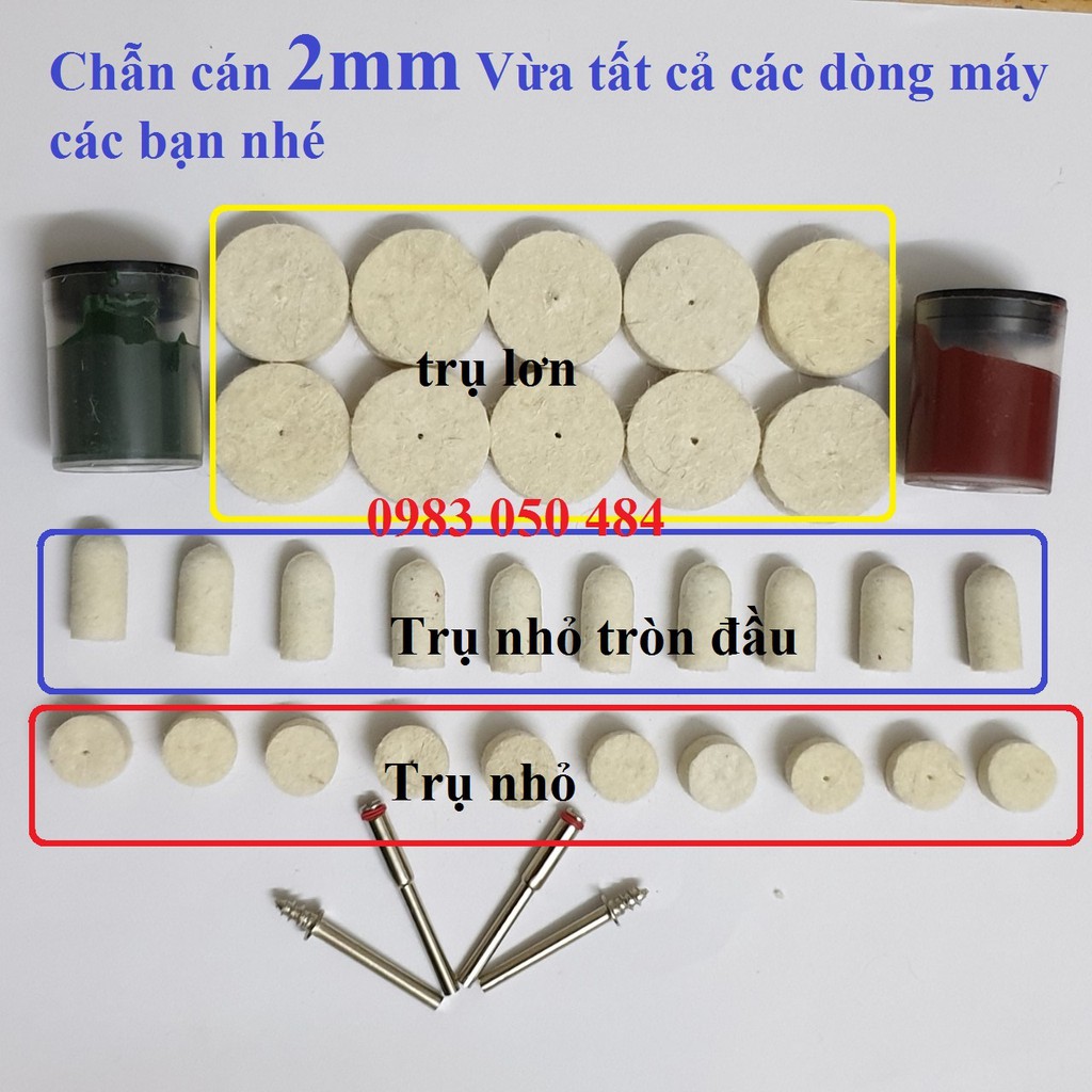 Mũi đánh bóng - đầu đánh bóng cán 2mm vừa tất cả các dòng máy trên thị trường