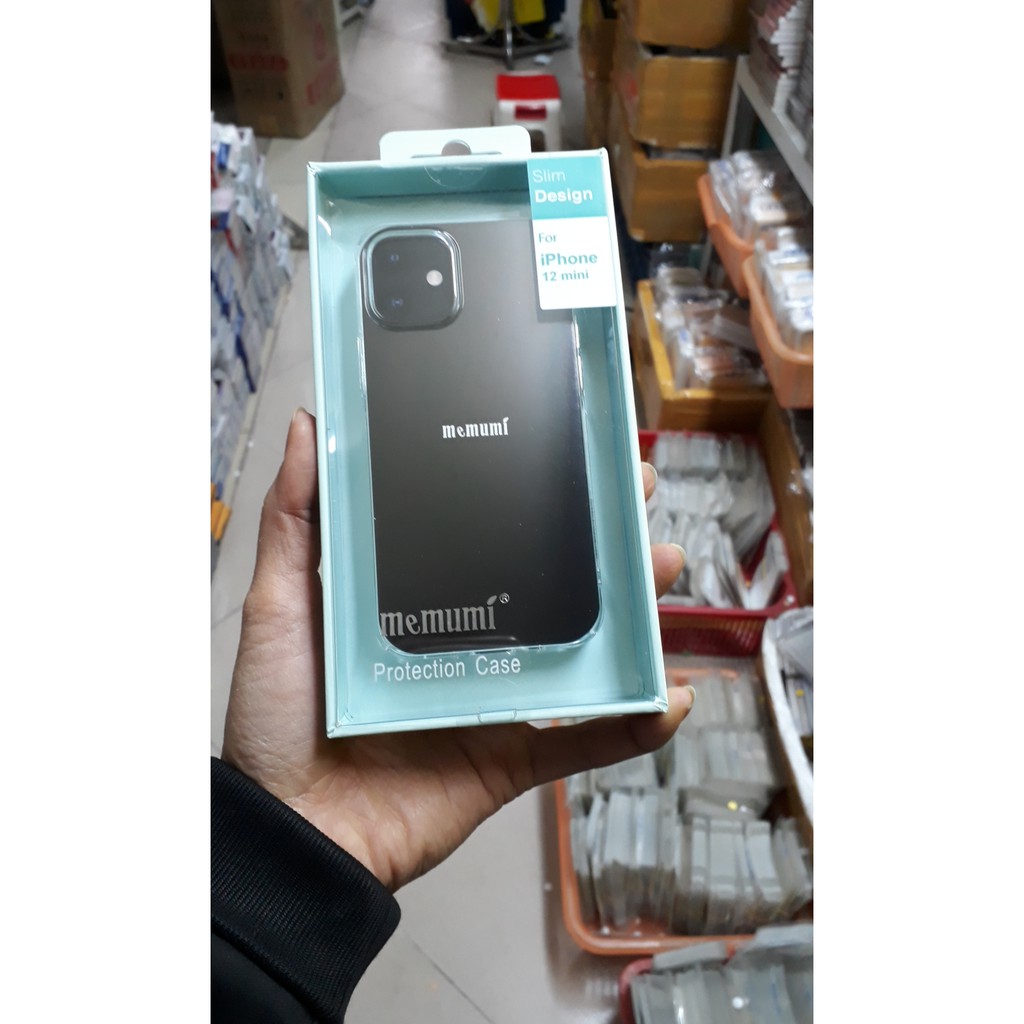Ốp lưng memumi cứng trong suốt chống ố iPhone 12 mini 5.4
