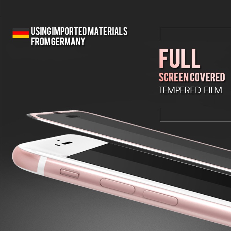 Kính cường lực 3d cạnh nhôm bảo vệ toàn màn hình thích hợp cho iphone 6 6s 7 8 plus X XR XS MAX 11 PRO