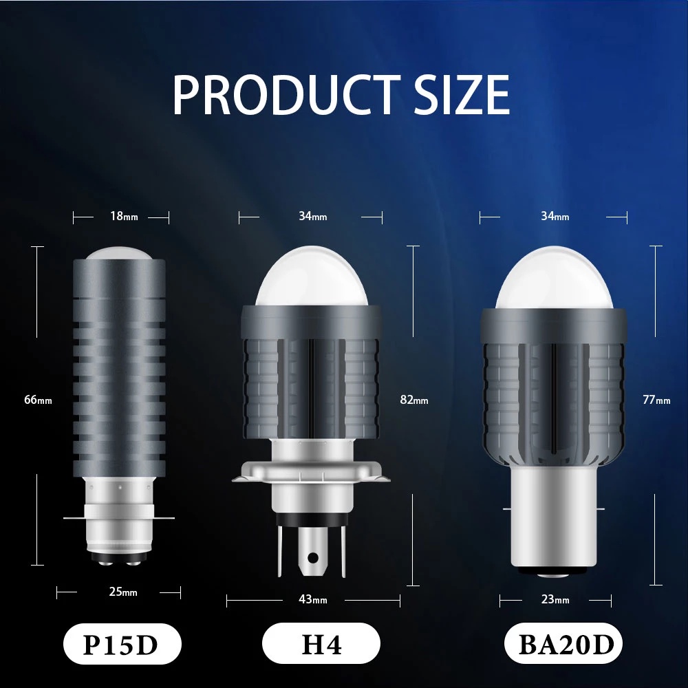 Đèn Pha Kevanly H4 BA20D P15D H6 6000k 12V Cho Xe Mô Tô Tiện Dụng