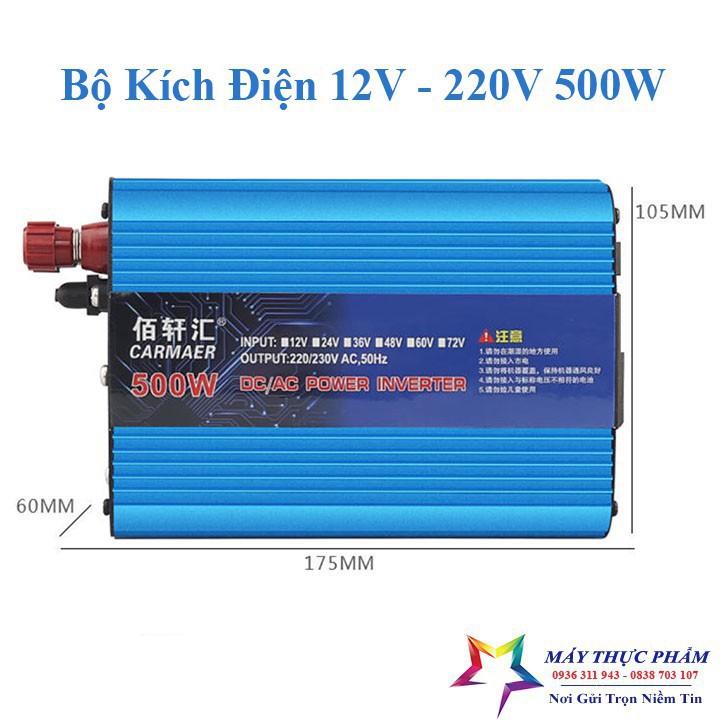 Đổi nguồn 12V lên 220V 500W