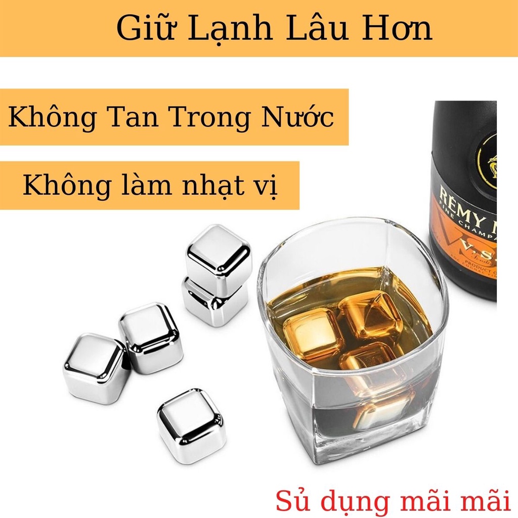 Đá Lạnh Vĩnh Cửa Không Tan Cooling cubes chất liệu inox 304 an toàn cho sức khỏe