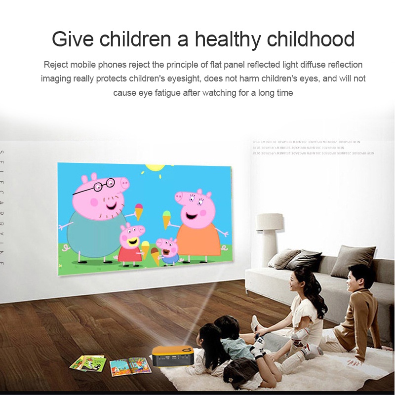 Máy Chiếu Mini A2000, Máy Chiếu Cầm Tay Rạp Hát Tại Nhà 1080P HD LED Máy Chiếu Phim có thể kết nối điện thoại, laptop, máy tính