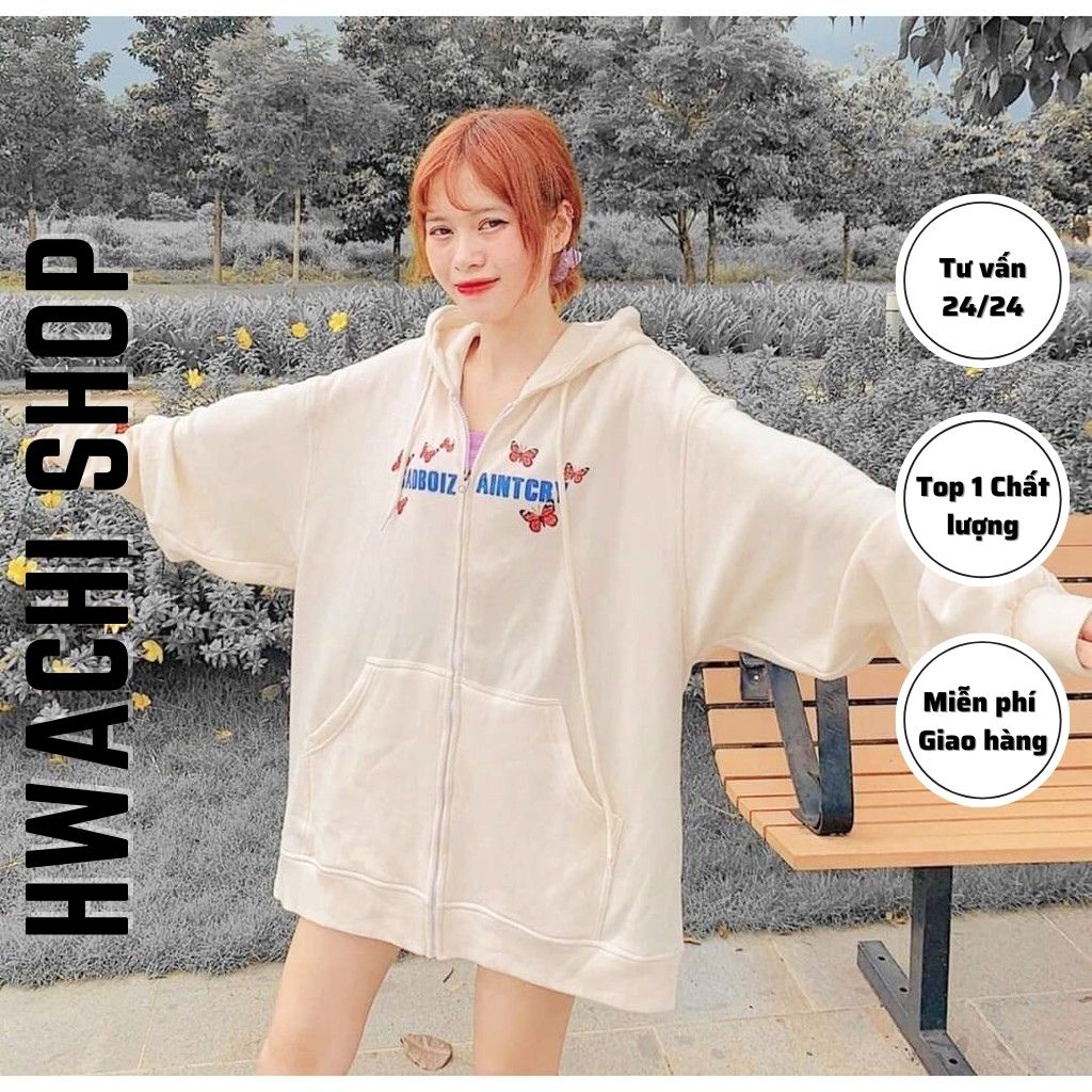 Áo khoác hoodie nỉ bông cute nam nữ form rộng oversize mặc mùa đông cá tính hàn quốc