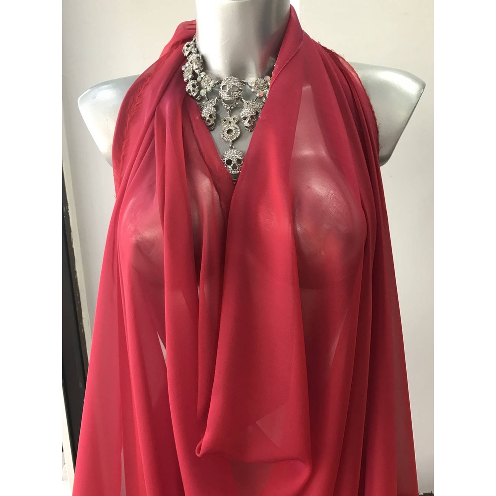 Vải chiffon/voan cát  loại đẹp trơn màu đỏ, vàng, đen