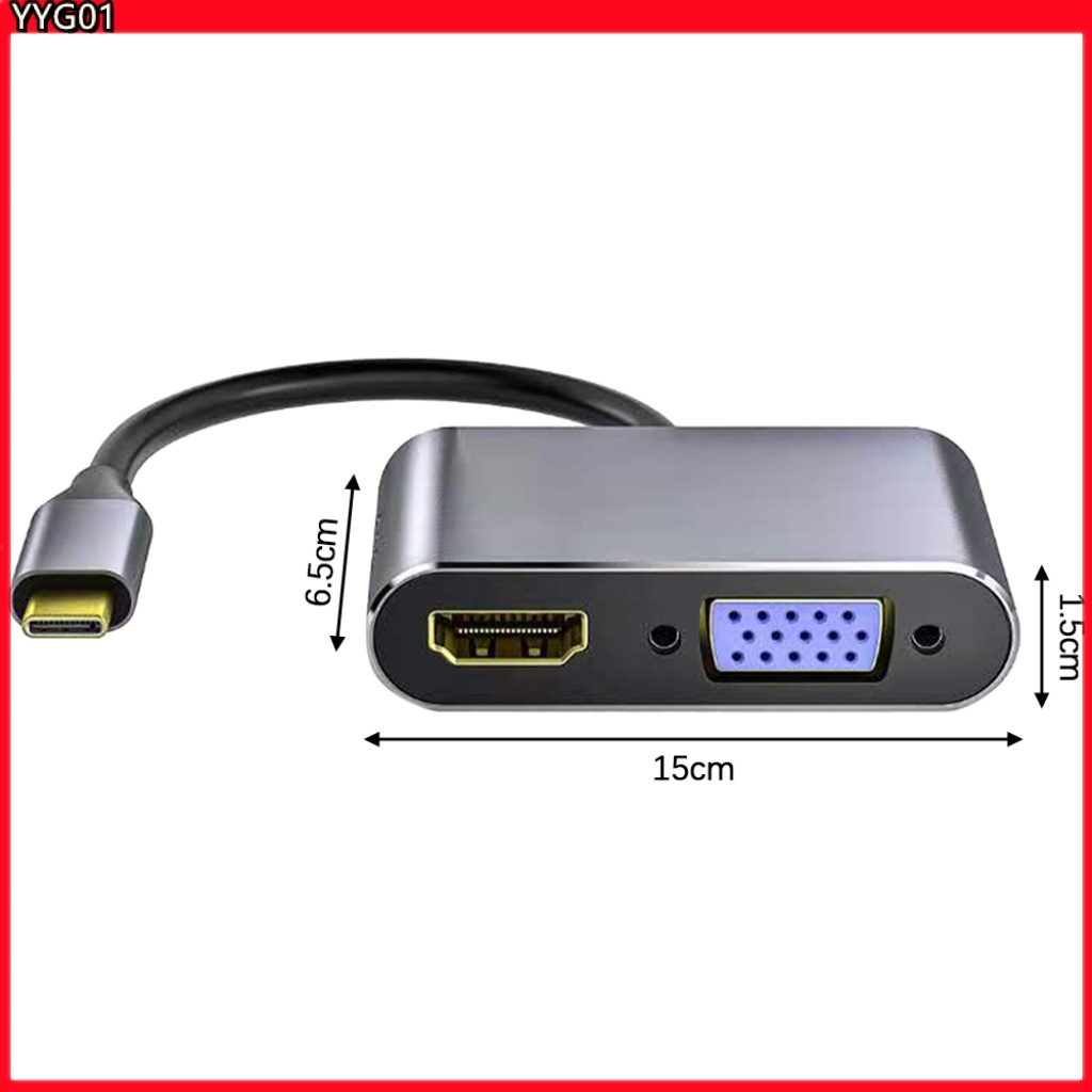 Bộ chia cổng Type-C sang HDMI-Compatible / VGA 5 trong 1