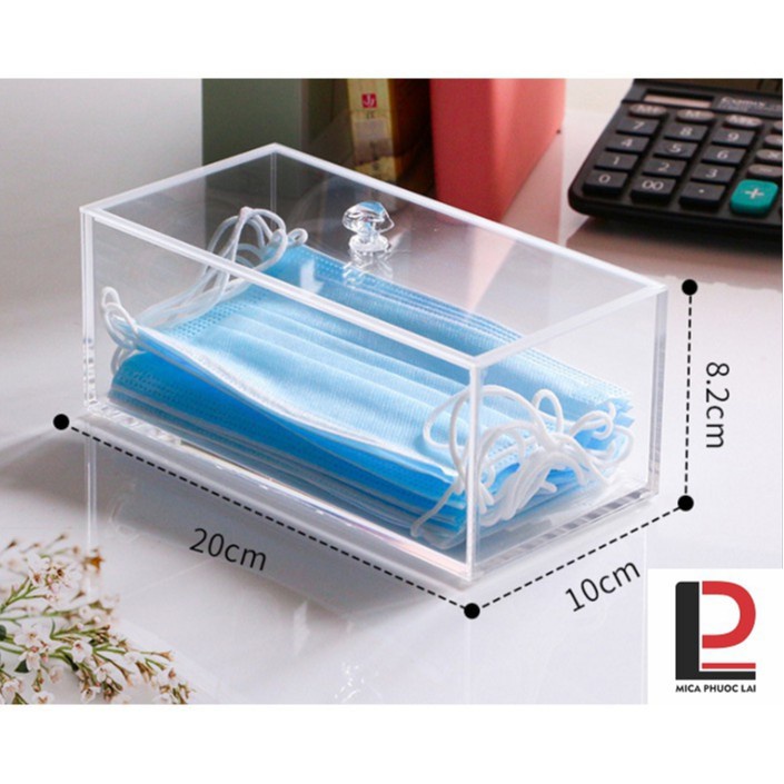 Hộp mica để đựng/ lưu trữ khẩu trang, Hộp acrylic đa năng