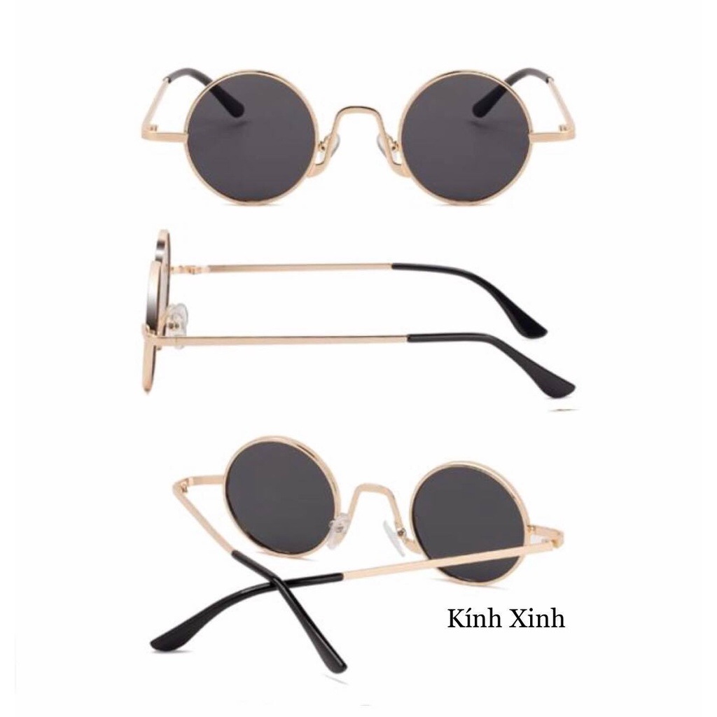 Kính mát nam nữ thầy bói dáng tròn nhỏ mini sành điệu