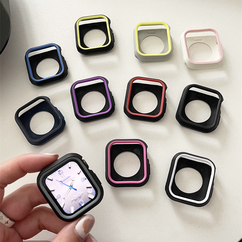 Ốp Silicone Mềm Nhám Chống Sốc Cho Đồng Hồ Apple Watch 7 6 5 3 SE 44mm 40mm 41mm 45mm