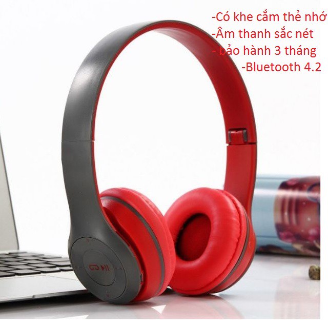 Tai nghe bluetooth 4.2 P47 P47M MZ47 tai nghe mèo có khe cắm thẻ nhớ - Âm Thanh Đỉnh Cao