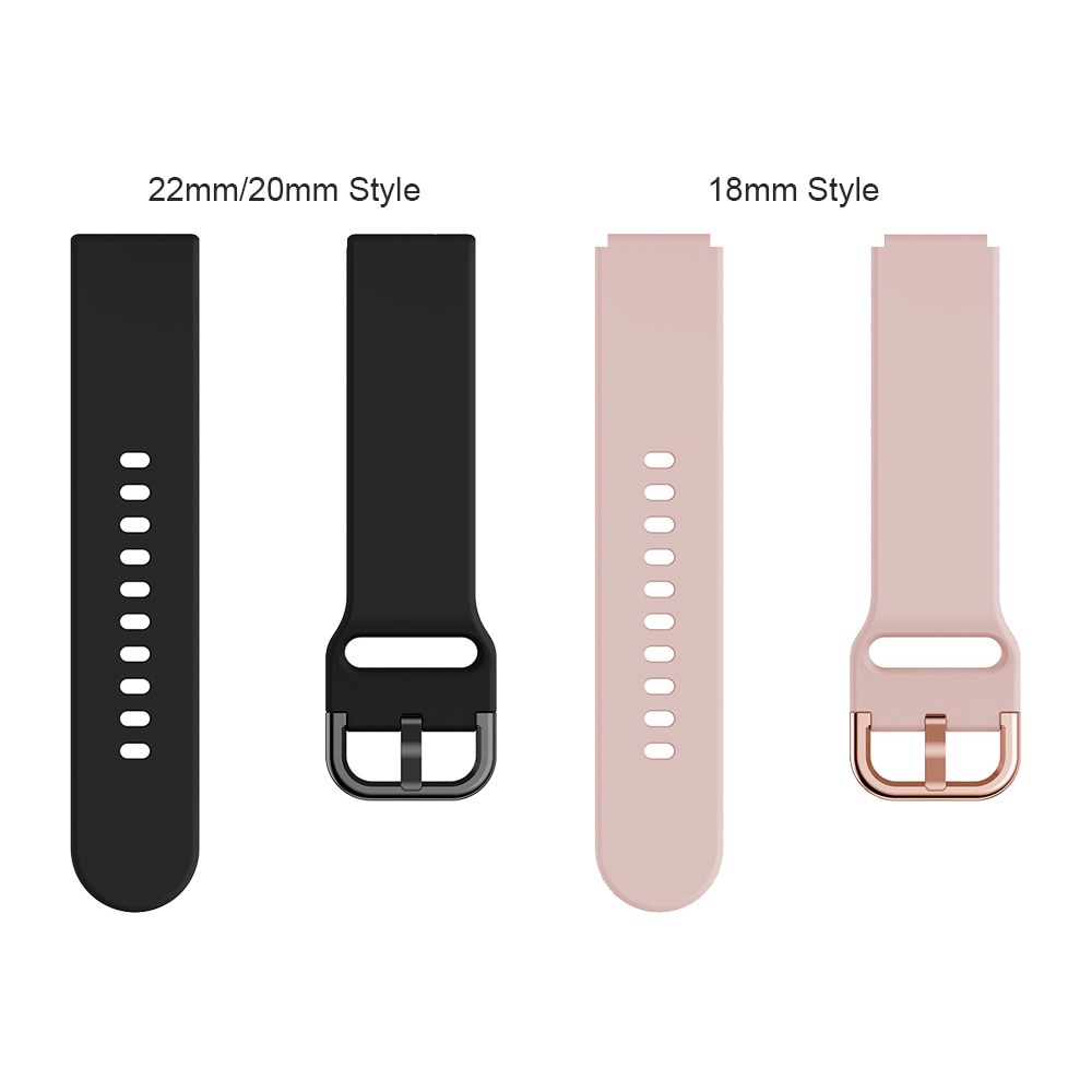 Dây Đeo Silicon 18mm 20mm 22mm Cho Đồng Hồ Thông Minh Garmin Vivomove 3s Active S Galaxy Watch4 3 Active 2 S3