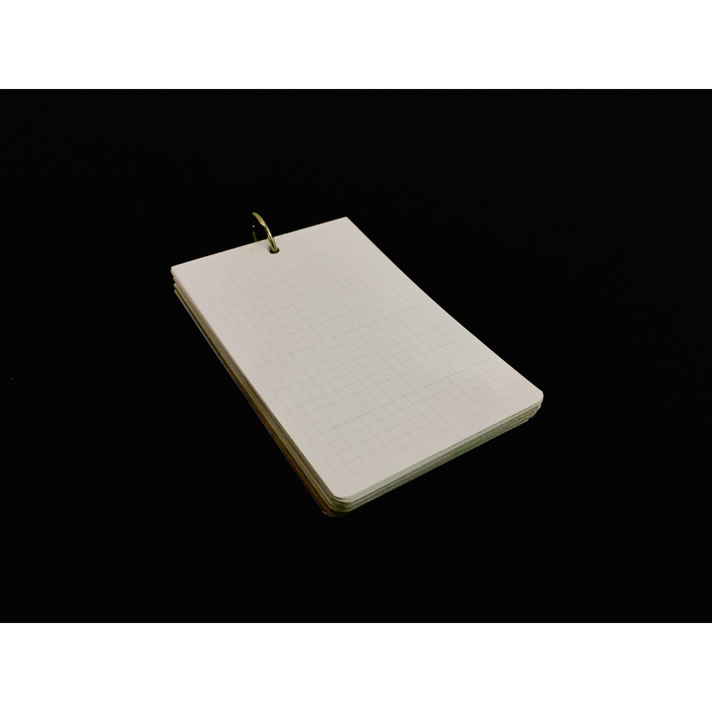 Tập 50 - 75 - 100 tờ giấy note ghi chú (trơn, chấm bi, ô vuông, kẻ ngang) kèm theo còng - 8x14 cm
