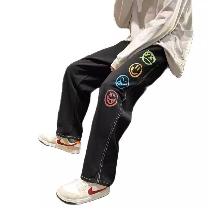 QUẦN BAGGY ỐNG RỘNG NAM-TAN-DÁNG SUÔNG PHONG CÁCH-QJI02-THỜI TRANG UNISEX-có size Nam Nữ in dể phối đồ siêu đẹp màu đen