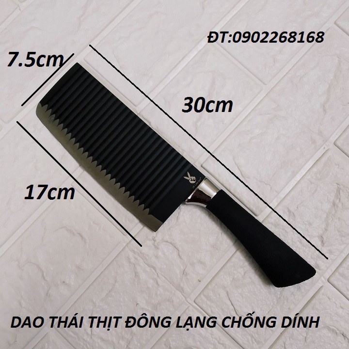 Dao Thái Thịt Lượn Sóng Chống Dính Màu Đen Dao thái thịt cá , gọt hoa quả bằng thép không gỉ siêu cứng chất lượng Nhật