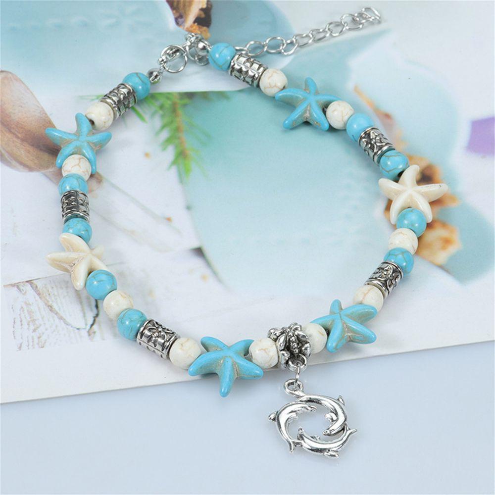 Lắc Chân Hai Lớp Đính Vỏ Sò / Sao Biển Xinh Xắn Thời Trang Cho Cặp Đôi