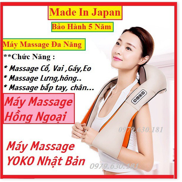 Máy Massage Đa Năng Hồng Ngoại YOKO Nhật Bản Massage vai gáy, bụng, Cổ, lưng eo, chân tay..
