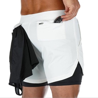 Men's two-in-one double-layer quick-drying running shorts