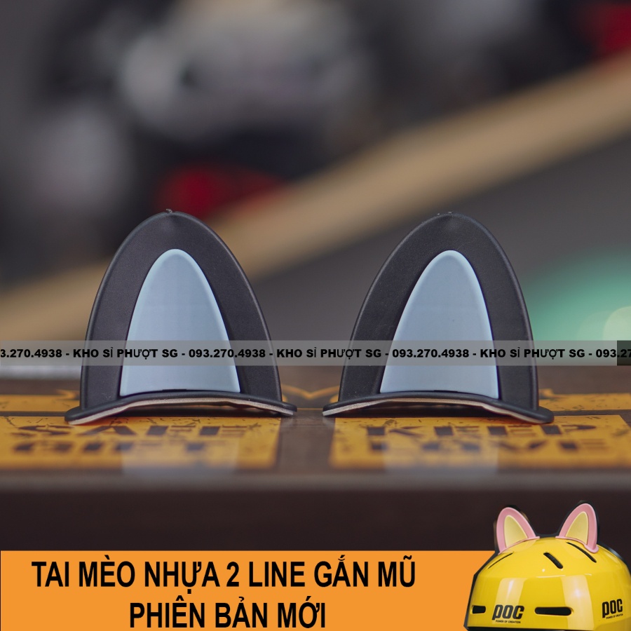 BST Tai mèo nhựa nhiều màu sắc phiên bản đặc biệt gắn nón bảo hiểm phượt 3/4 fullface