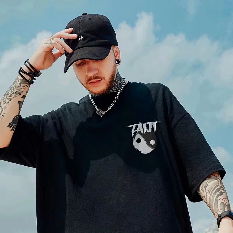 Áo Thun Tay Ngắn Dáng Rộng In Họa Tiết Hoạt Hình Chú Gấu Phong Cách Hip Hop Đường Phố Hàn Quốc Thời Trang Mùa Hè Cho Nam Và Nữ M-8XL