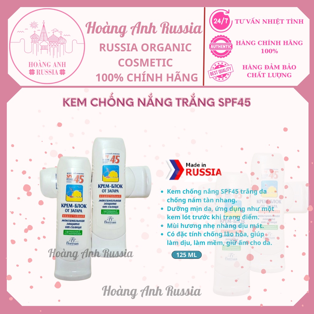 Kem chống nắng Nga Floresan SPF45 Nga