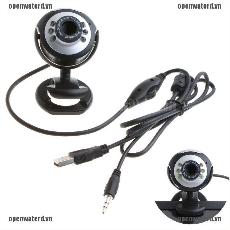 OPD 6 LED HD Webcam USB 2.0 50.0M PC Camera Web Cam with MIC for Computer PC Round