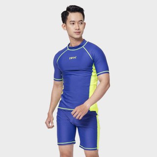Bộ đồ bơi nam tay ngắn Coral màu xanh phối neon MCP01-BUP01