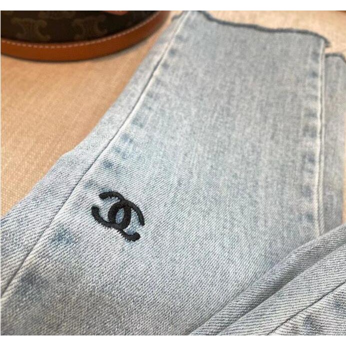 Mới Quần Jeans Nữ Dài In Chữ Chanel Thời Trang