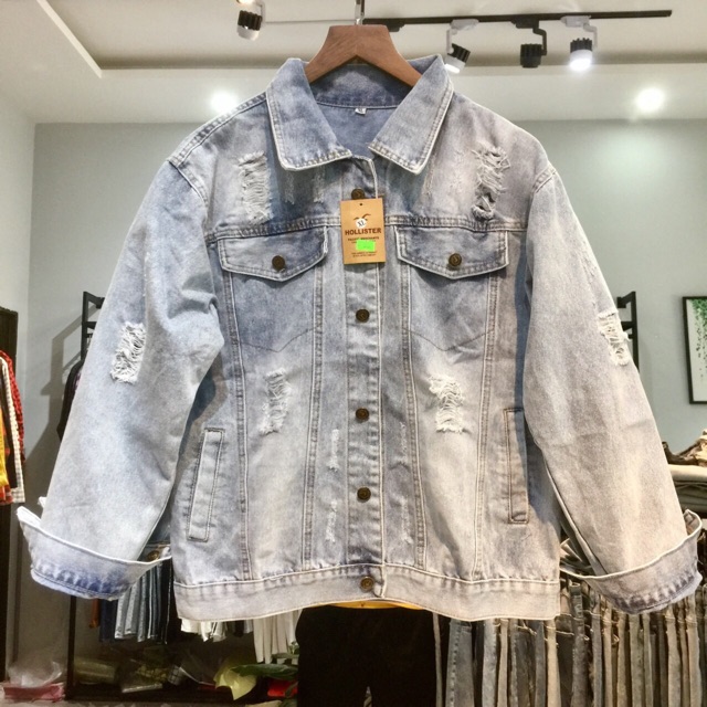 Áo khoác jean nam màu bạc mới