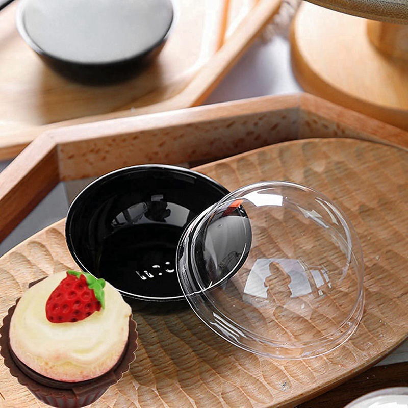 Set 50 Hộp Đựng Bánh Cupcake Bằng Nhựa Trong Suốt Có Nắp Đậy Tiện Dụng
