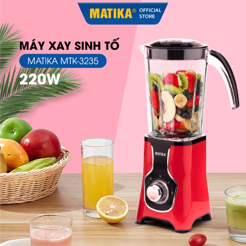 [Mã ELHA22 giảm 6% đơn 300K] Máy Xay Sinh Tố Đa Năng MATIKA 220W 2 Cối MTK-3125