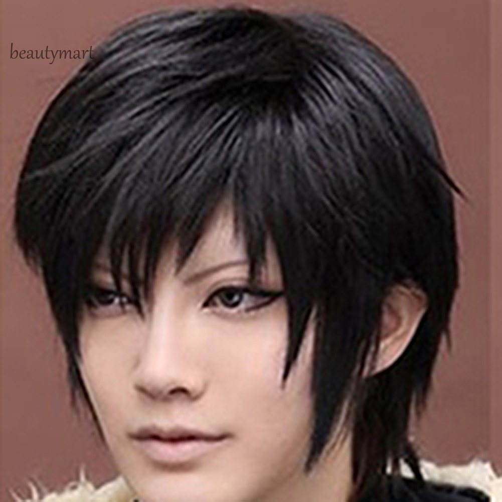 Bộ tóc giả ngắn màu đen bằng sợi tổng hợp chịu nhiệt kèm lưới đội hóa trang thời trang cho nữ