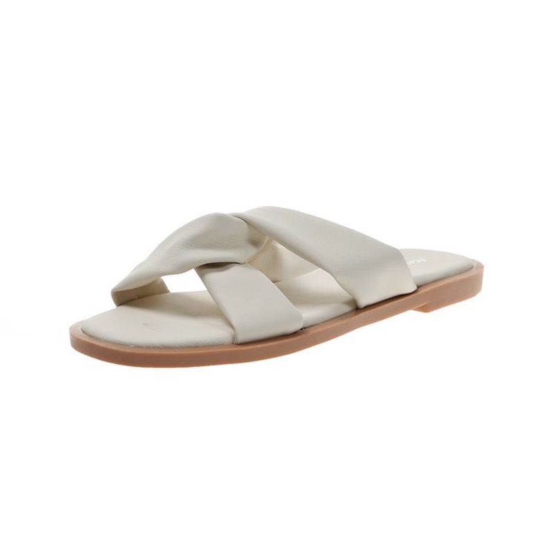 Dép quai chéo IELGY đế bằng phong cách Hàn Quốc thời trang cho nữ