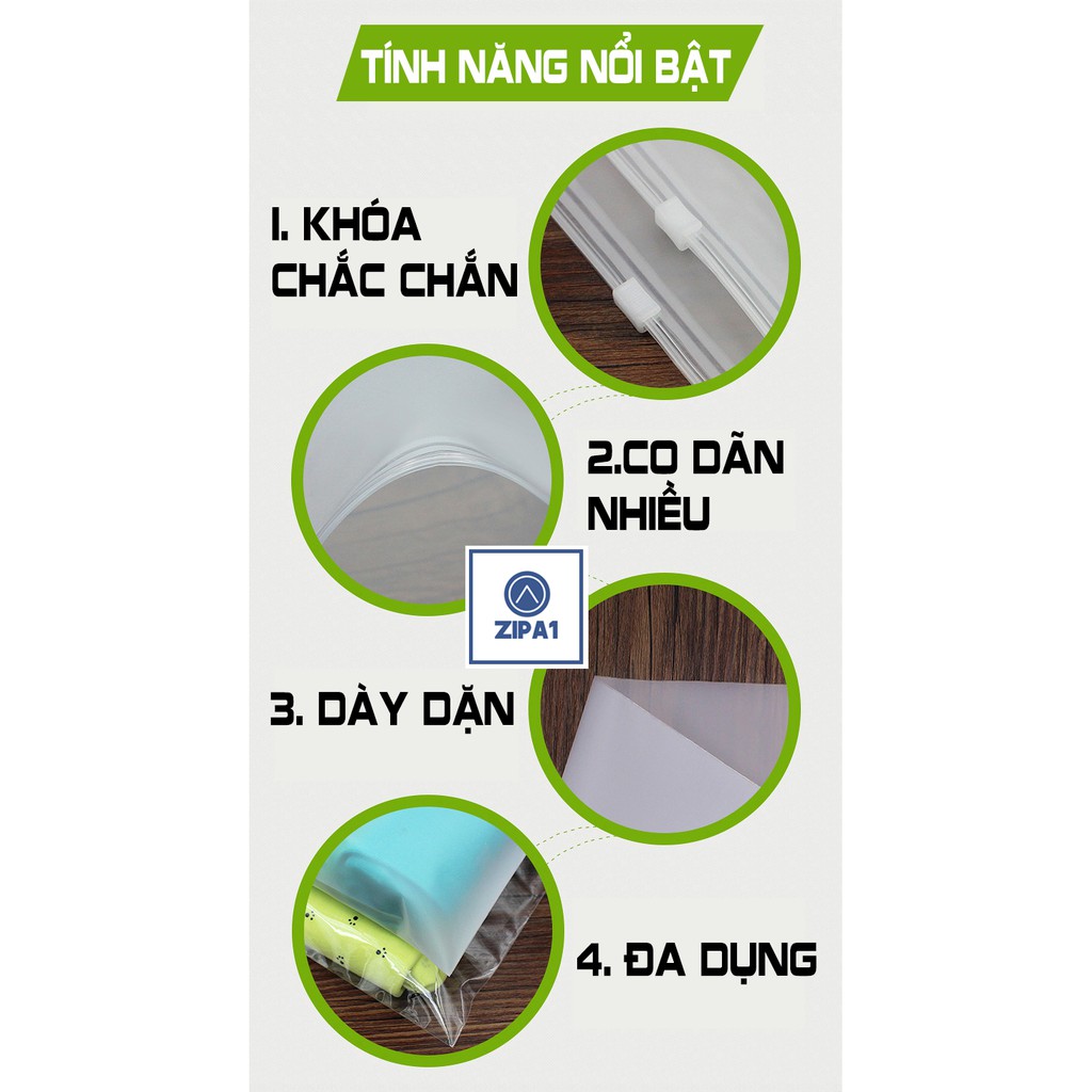 Combo 100 Túi zip lụa kéo 2 MẶT NHÁM - Túi zipper Zip A1 - 100A1005