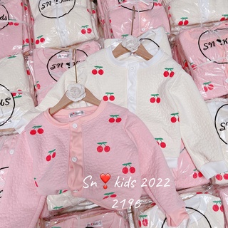 áo khoác xốp cherry bé gái