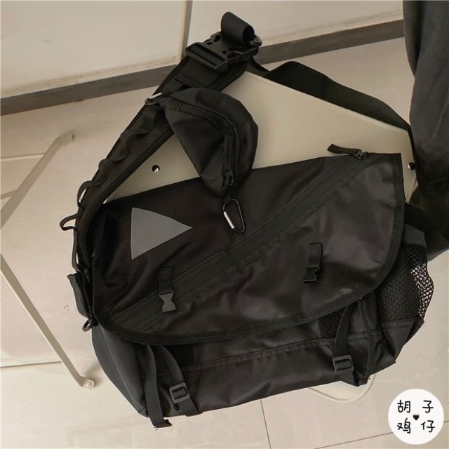 Túi đeo chéo chống thấm nước phản quang unisex (có sẵn, hình thật)