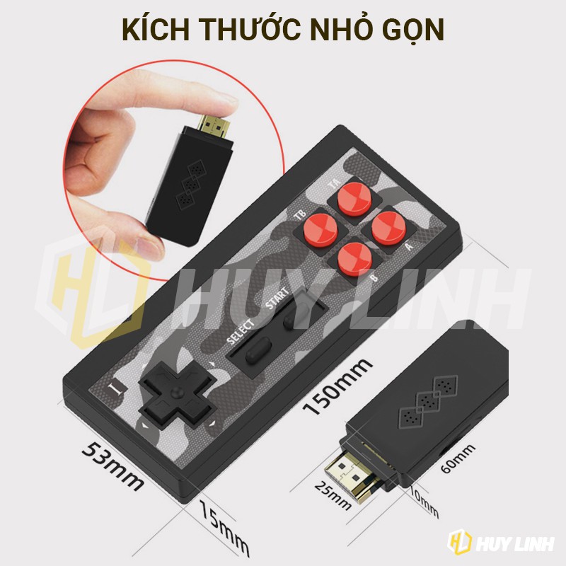 Máy chơi game 4 nút HDMI không dây Y2S-HD Plus Tích hợp 1700+ game - Hỗ trợ dowload và save game