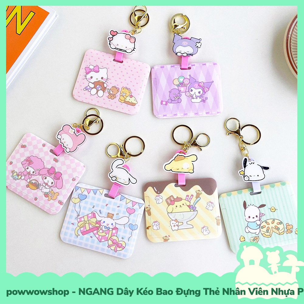 [Sẵn VN - Hỏa Tốc] Dây Kéo Bao Đựng Thẻ Nhân Viên NGANG Nhựa PC + Acrylic Phong Cách Hoạt Hình Sanrio Cute Days