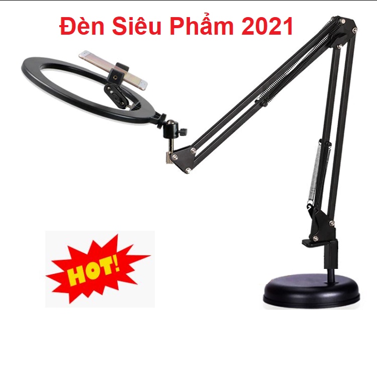 Đèn Đa Năng 26cm, Tặng Kèm Kẹp Điện Thoại, Xoay 360 Độ - 3 Mầu - Make Up - Quay Livestream Tiktok