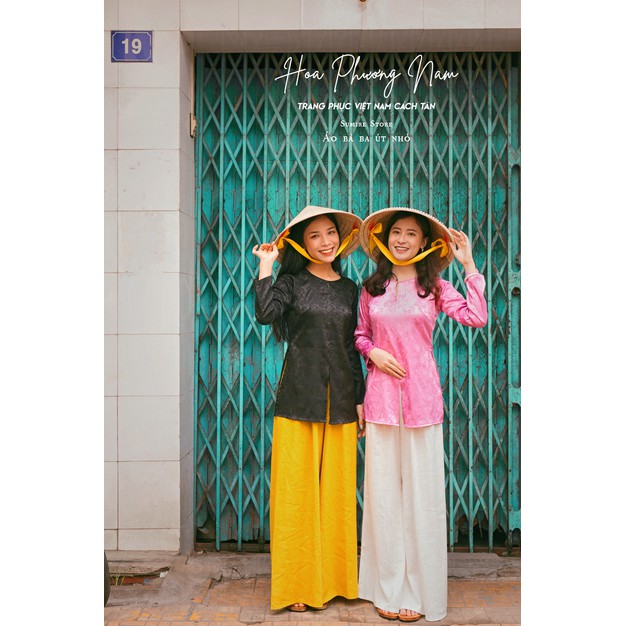 Sumire Store Quần Linen ống rộng Trúc Chi Không túi