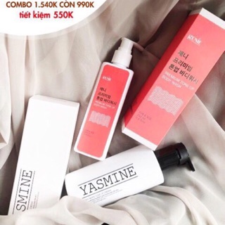 Combo kem dưỡng trắng body Yasmine + sữa tắm trắng Genie