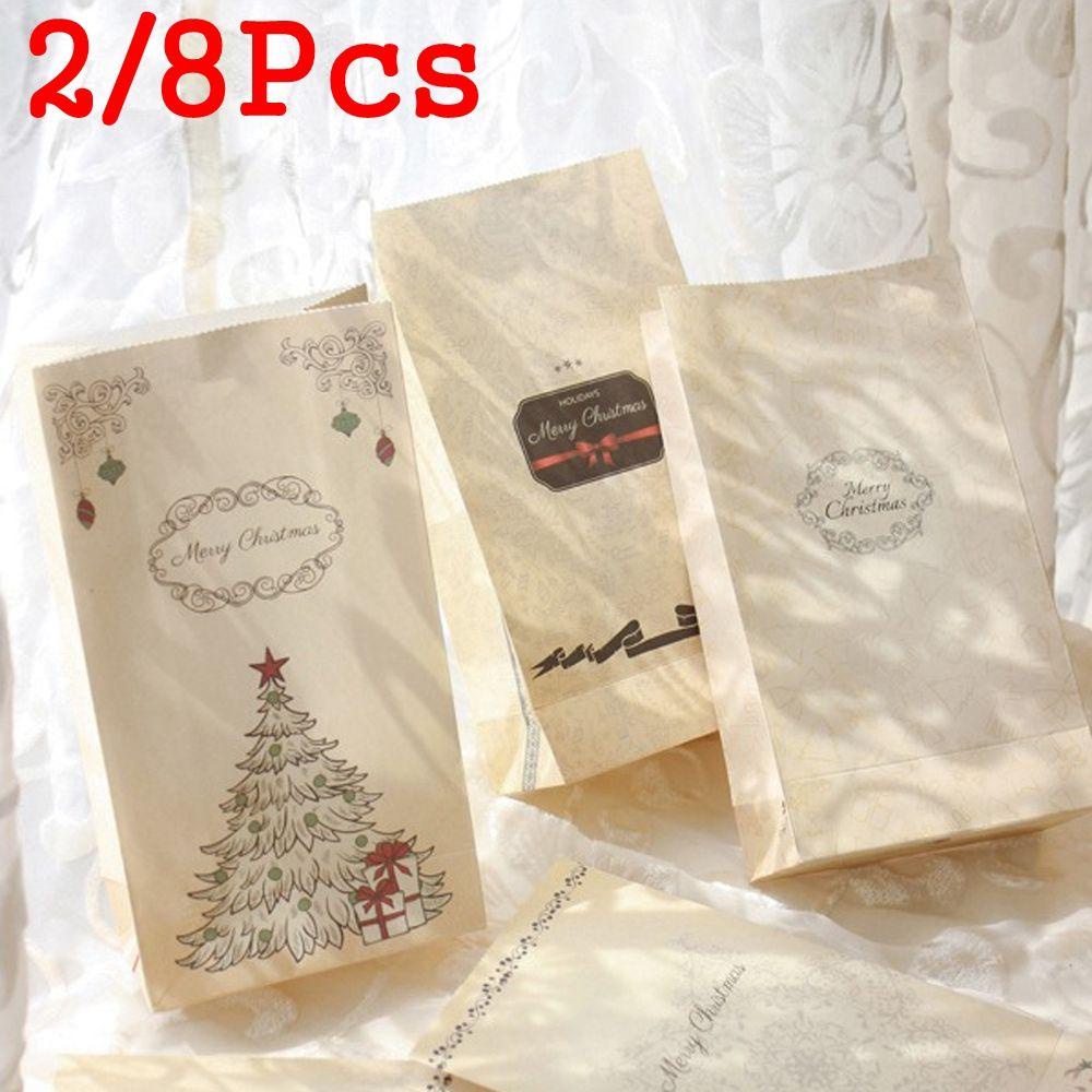 CHOOKEY Bộ 2 / 8 Túi Đựng Bánh Quy Chủ Đề Giáng Sinh