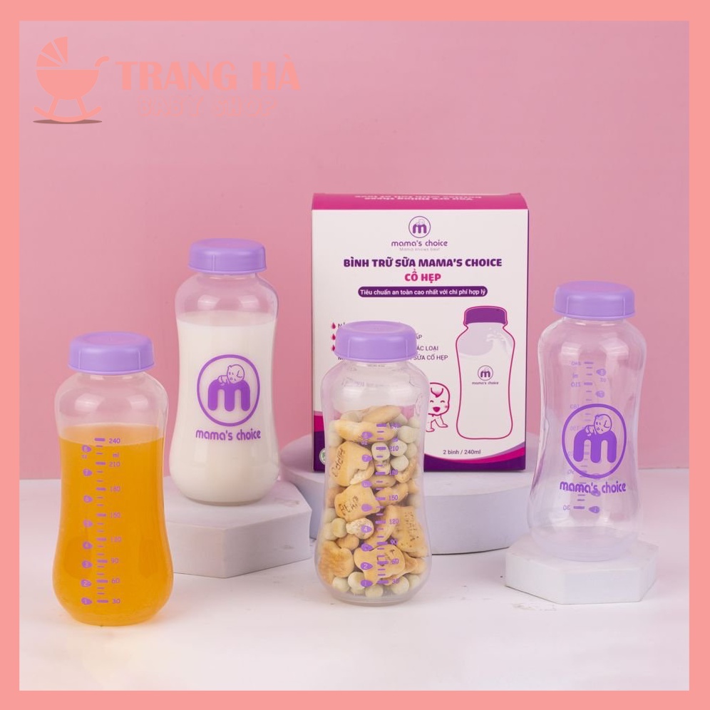 Bình Trữ Sữa Cổ Hẹp Mama's Choice Dung Tích 150ml–240ml Tương Thích Các Loại Máy Hút Sữa Cổ Hẹp