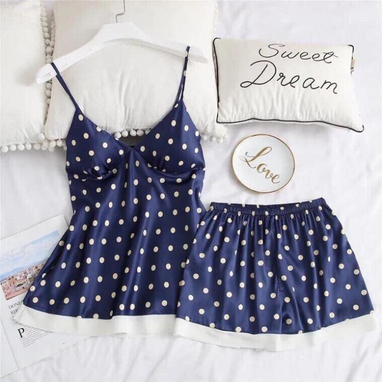 Bộ đồ ngủ đùi chấm bi mẫu 2