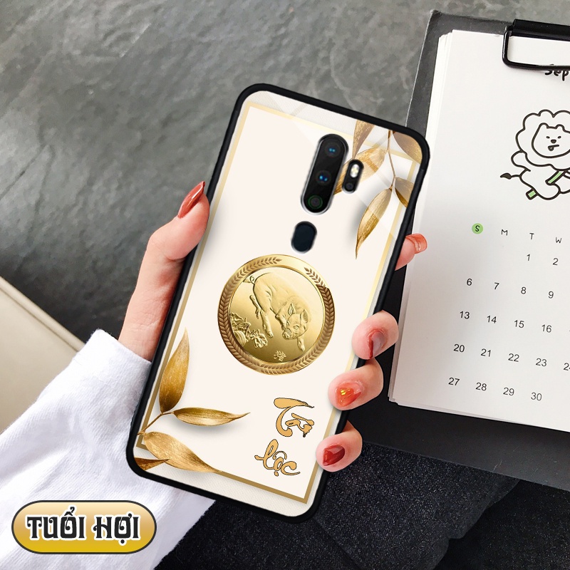 Ốp lưng kính 3D 12 con giáp - oppo A5 2020/ A9 2020