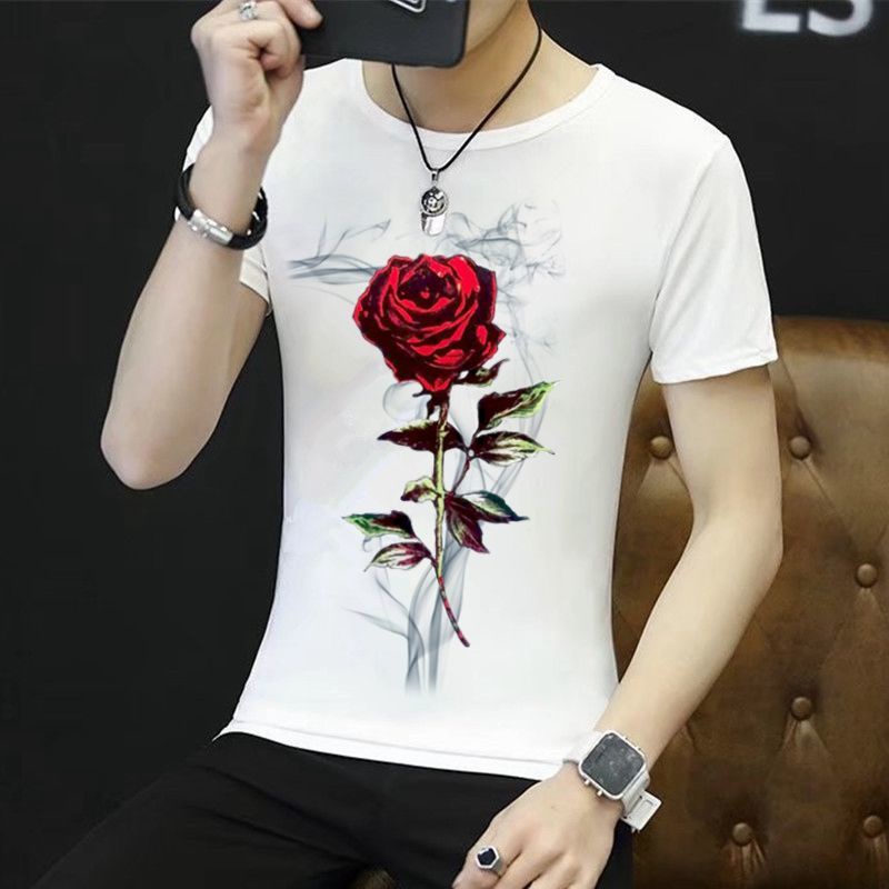 Áo thun ngắn tay in họa tiết phong cách Hàn Quốc cỡ lớn dành cho nam