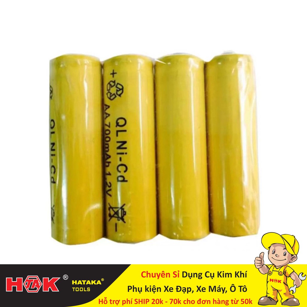 Vỉ 4 viên pin sạc AA 700mAh 1.2V Ni-Cd