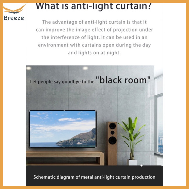 Màn Hình Máy Chiếu 16: 9 Hd 1080p Gấp Gọn Tiện Lợi