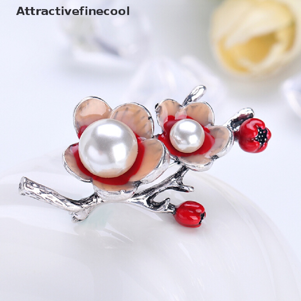 Ghim Cài Áo Hình Cây Hoa Đính Ngọc Trai Nhân Tạo Thời Trang