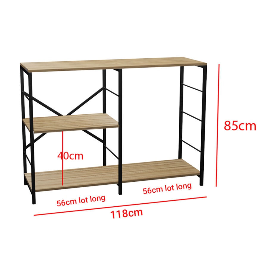 Kệ để lò vi sóng nồi cơm điện Kena KN1592 khung sắt kết hợp mặt kệ gỗ phủ melamine