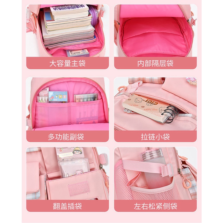 Ba Lô Đi Học Có Hình Dán Công Chúa Hoạt Hình Dễ Thương Cho Bé Gái